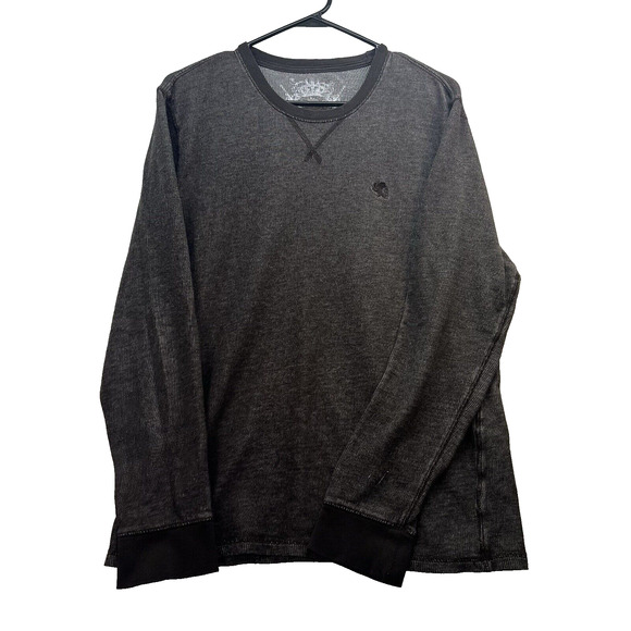 Express Long Sleeve Cotton Blend Henley Brown Shirt Crew Neck XL - Picture 1 of 5